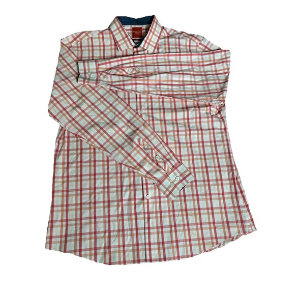 Original Penguin Button Up Men’s 17 36/37 Red White Plaid - Picture 1 of 6